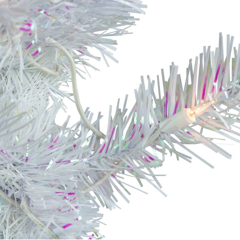 Pre-Lit Medium Rockport White Pine Artificial Christmas Tree - 3' - Clear Lights - 3 Foot
