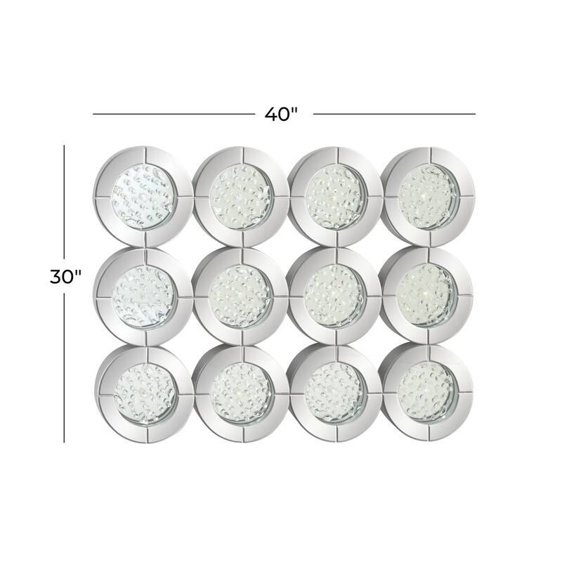 Silver Glass Glam Wall Mirror 29 x 39 x 2