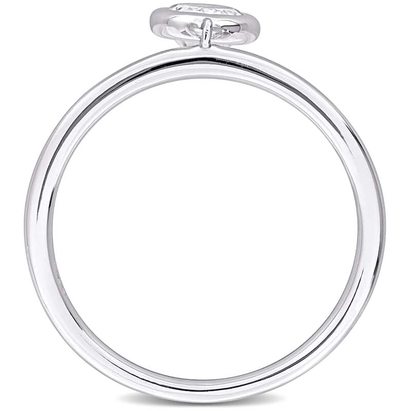 Miadora 1ct DEW Created Moissanite Drop Pendant Ring in Sterling Silver