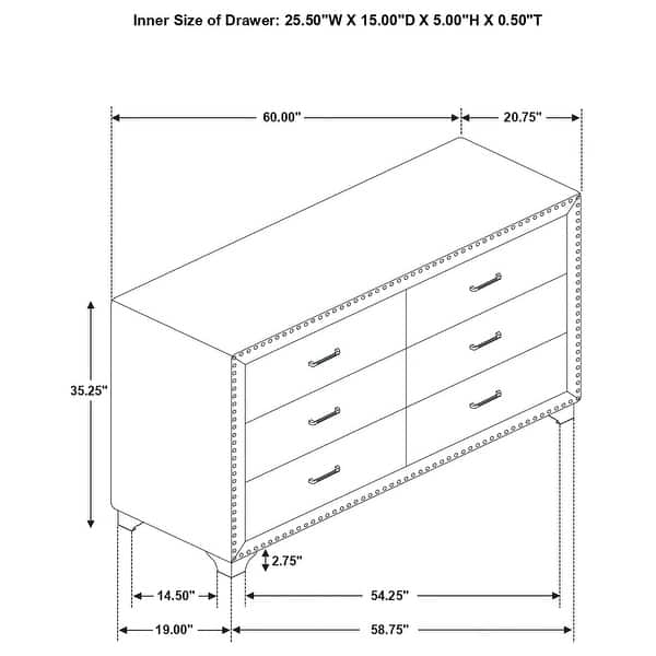 dimension image slide 5 of 6, Melody 4-piece Bedroom Set