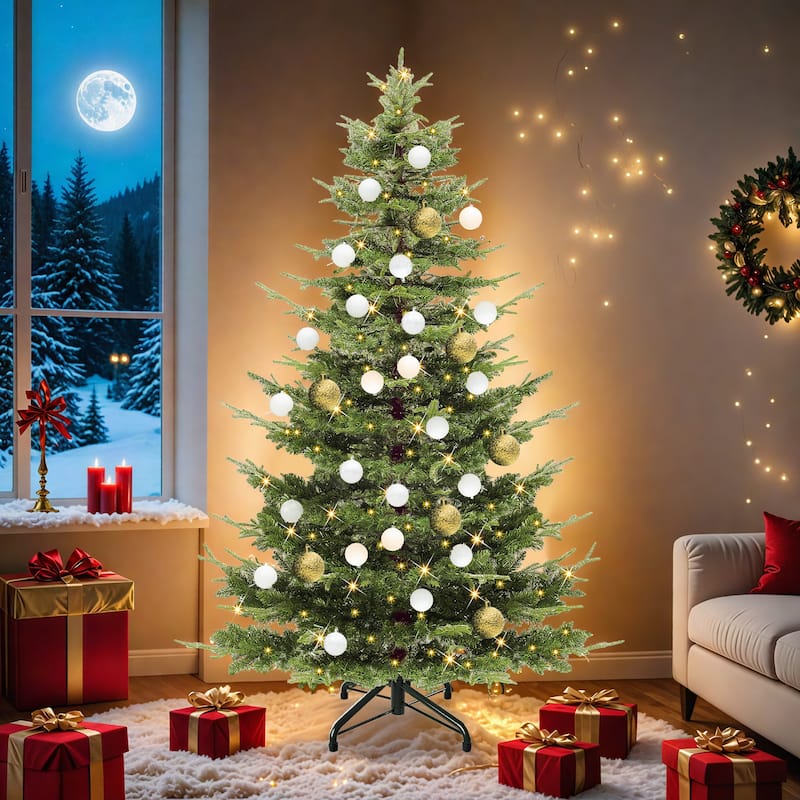 Elegant Pre-Lit Artificial Christmas Tree Collection , Multiple Styles with Remote Control & Snow Flocking