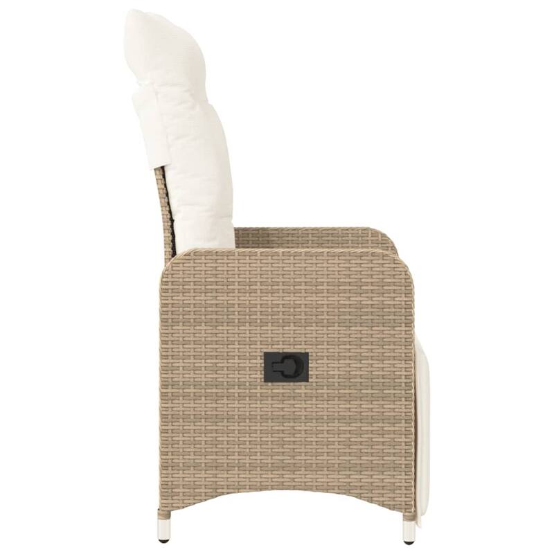 vidaXL Reclining Patio Chair with Cushions Outdoor Seat Furniture Poly Rattan