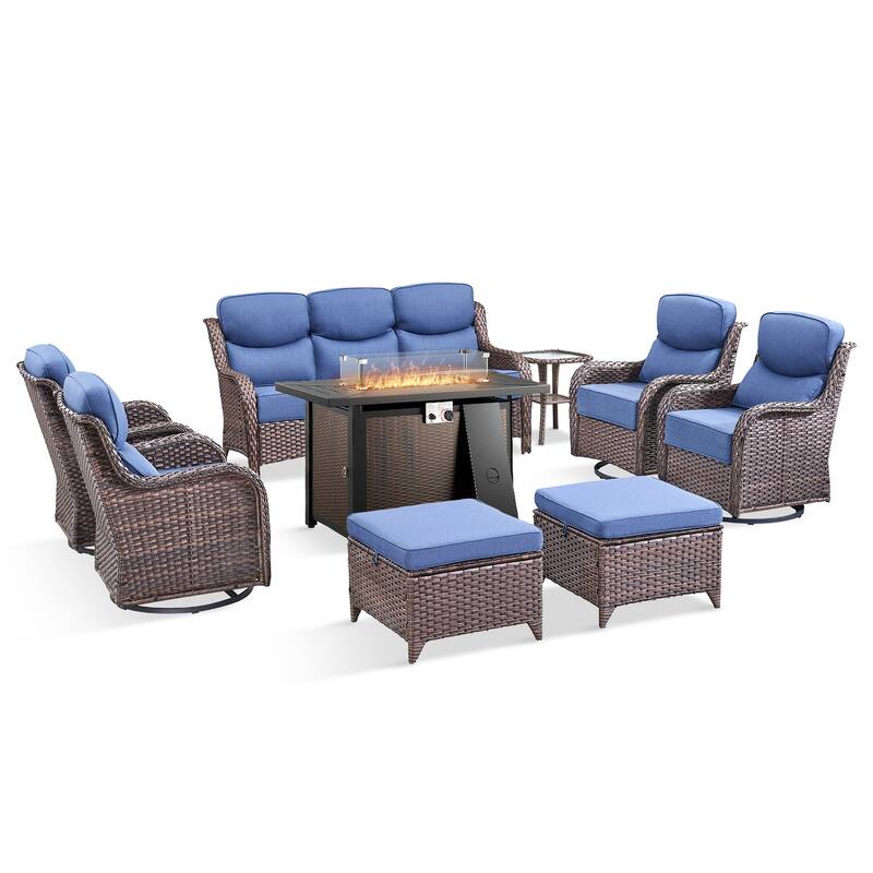 Pocassy Patio Furniture Set with 43 inch Fire Pit Table