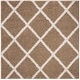 preview thumbnail 45 of 67, SAFAVIEH New York Shag Friedliese Trellis 1.2-inch Thick Rug 6'7" Square - Dark Beige/Ivory - Square