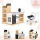 preview thumbnail 3 of 7, Costway Kids Grocery Store with Shopping Cart Cash Register Scanner - See Details