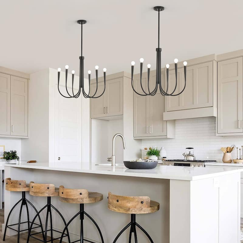 Starsky Mid-Century Farmhouse 6-Light Traditional Ceiling Light Modern Classic Candle-Style Chandelier