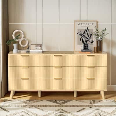 63" Wide Modern Chest with Stylish Storage Organizer for Living Room