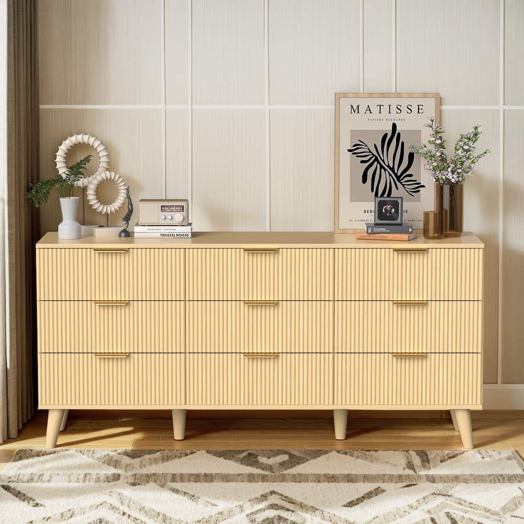 63" Wide Modern Chest with Stylish Storage Organizer for Living Room