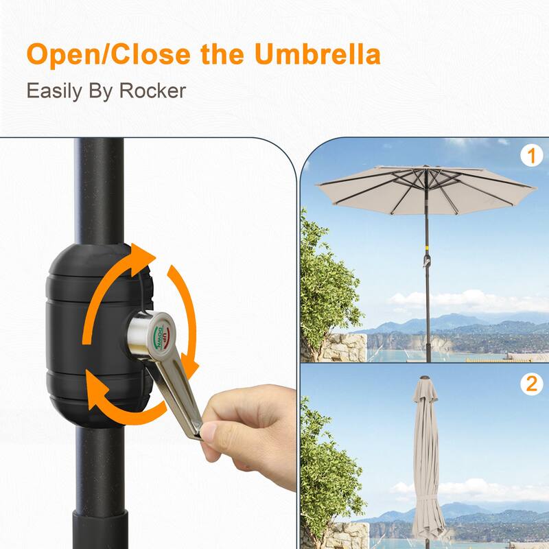 LIVOOSUN 9ft Patio Umbrella Outdoor Table Umbrella with Tilt and Crank