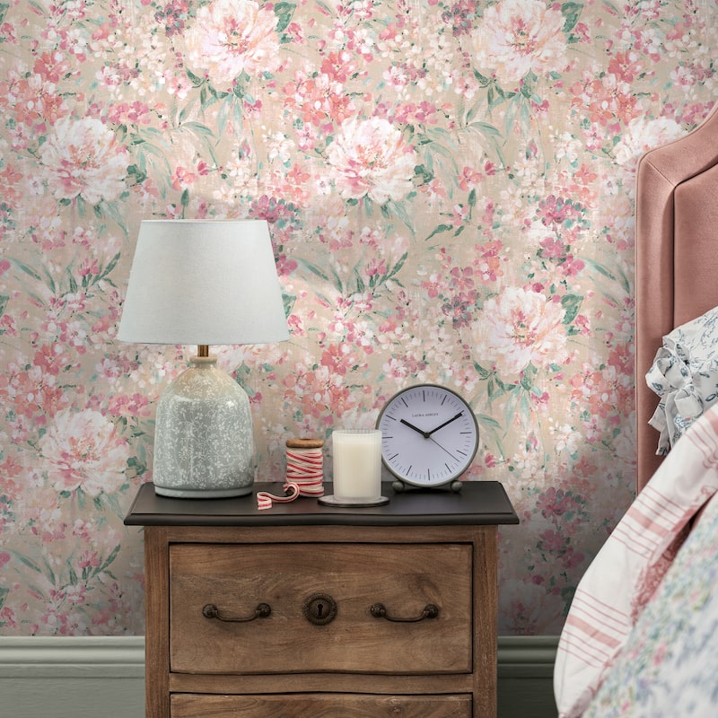 Laura Ashley Mayville Plaster Pink Wallpaper