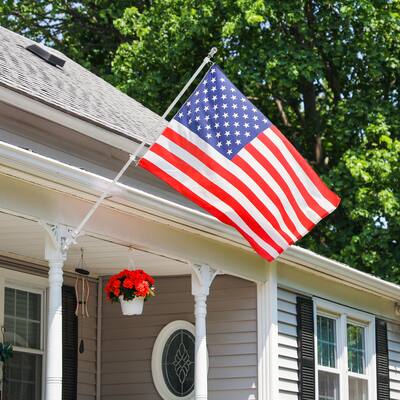 6ft Flag Pole Kit - Stainless-Steel Flagpole with Rotating Rings to Prevent Tangles by Pure Garden (Silver)