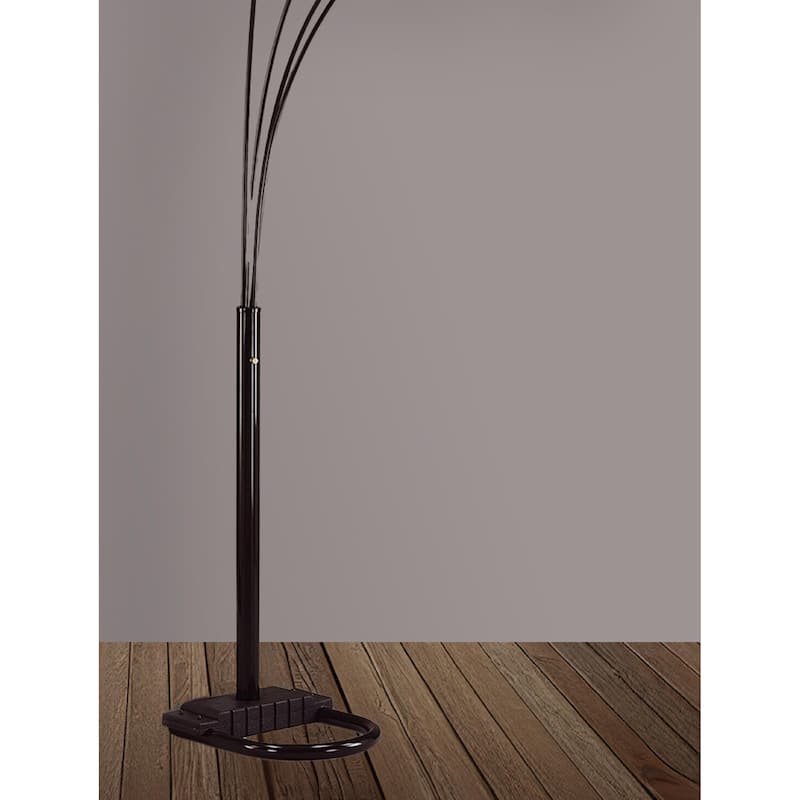 1pc Modern Design Classic Luxury Sleek Multi-head Floor Arc Lamp Half Moon Radiant Crystal-encrusted Sleek Metallic Stems