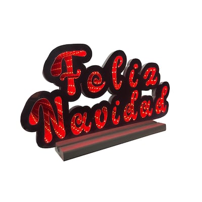LED Lighted 3D Feliz Navidad Christmas Infinity Mirror - 17"