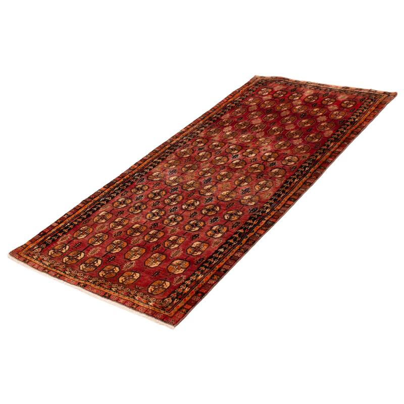 ECARPETGALLERY Hand-knotted Teimani Red Wool Rug - 4'1 x 8'9
