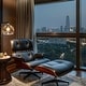 preview thumbnail 21 of 26, Genuine Leather Accent Lounge Chair and Ottoman Walnut Wood
