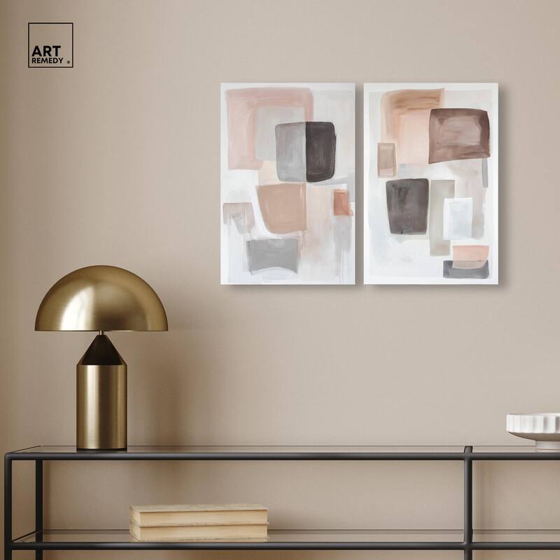 Soft Shapes Set Canvas Set of 2 by Art Remedy, Gallery Wrapped