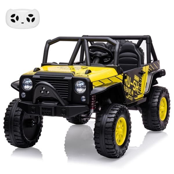 slide 2 of 28, 24V 2 Seater Kids Ride On Car Truck with Remote Control Yellow