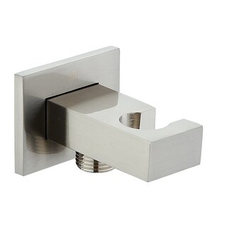 DAX Brass Square Hand Shower Holder With Hose Connector, Brushed Nickel