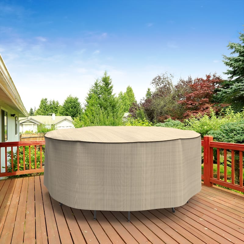 Budge StormBlock™ Mojave Black Ivory Round Patio Table and Chairs Combo Cover Multiple Sizes