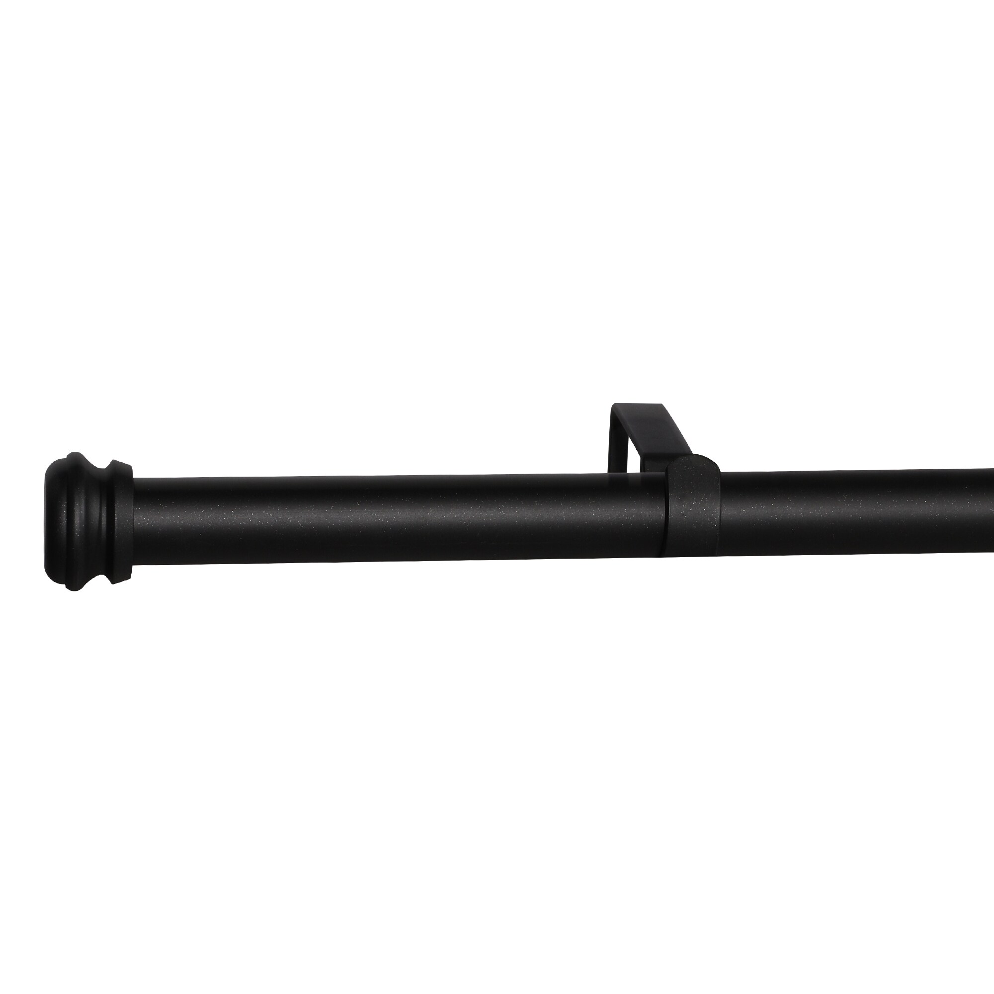 Black Adjustable Telescoping Rod with Basics End Cap Finials