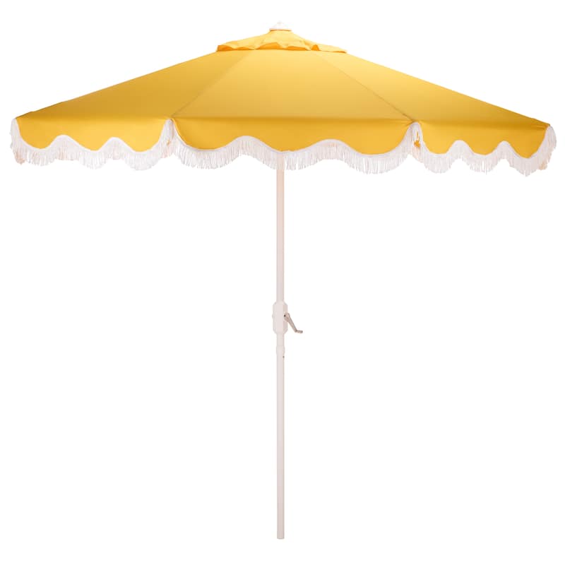 SAFAVIEH Outdoor Living Torsa 9ft Crank Umbrella - Yellow/White