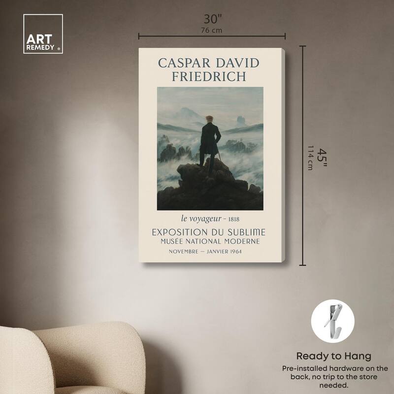 Wanderer Above the Sea of Fog Canvas by Art Remedy, Gallery Wrapped