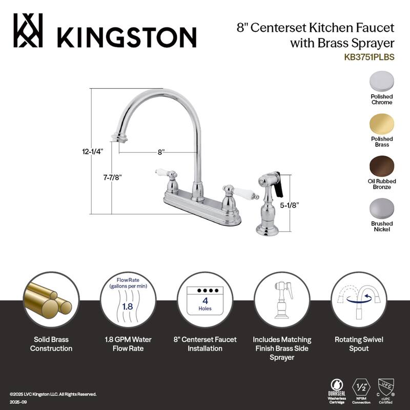 Kingston Brass Restoration Centerset Kitchen Faucet