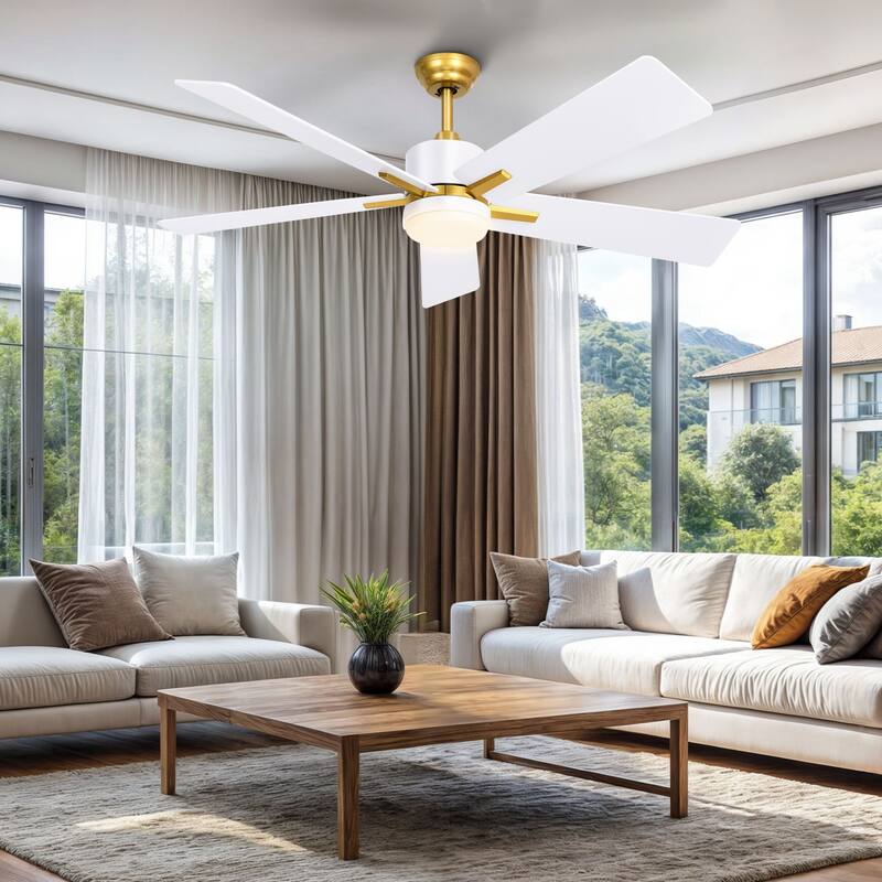 52 Inch Smart Ceiling Fan with Light Remote and APP Control