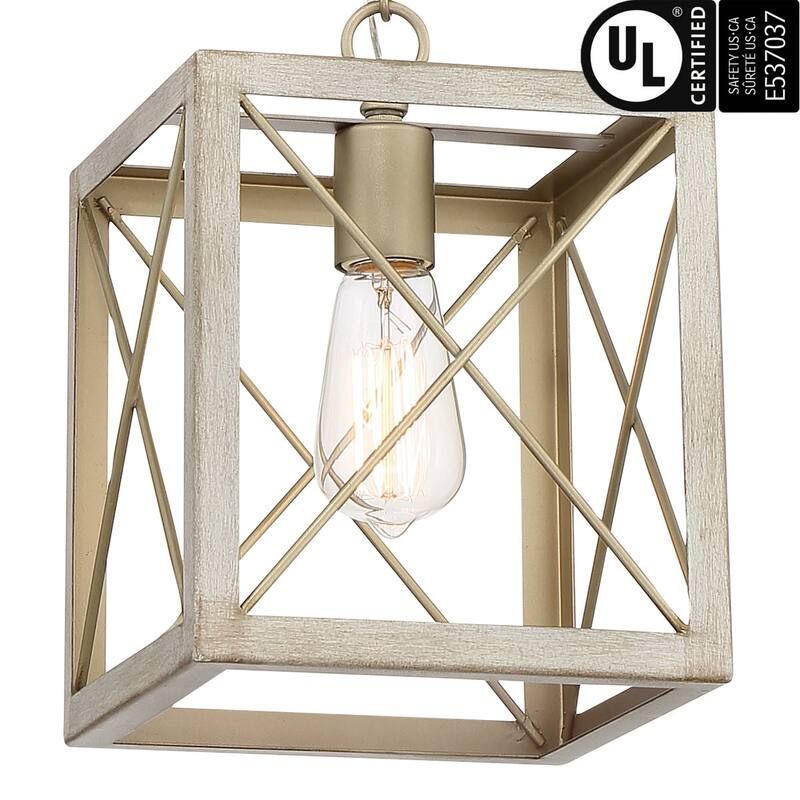 Acroma 1-light Farmhouse Rustic Rectangle Kitchen Island Pendant Light - 8 inches
