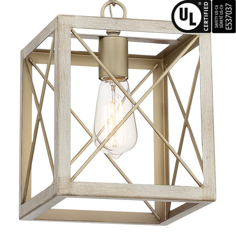 Kiro 1-light Modern Farmhouse Rectangle Pendant Light with UL Certified