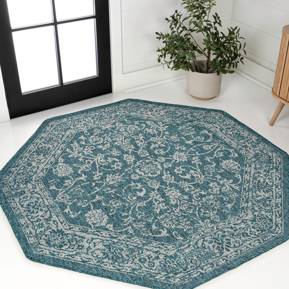 JONATHAN Y Sinjuri Bohemian Textured Weave Floral Indoor/Outdoor Area Rug