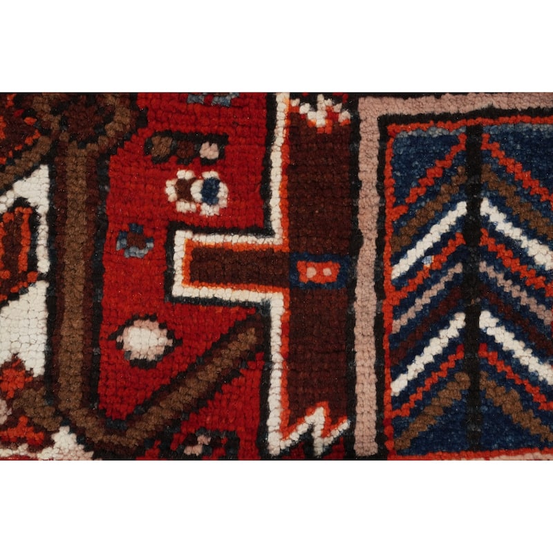 Hand Knotted Oriental 100% Wool Carpet Traditional Medallion Red Heriz Area Rug - 9' 3'' X 6' 3''