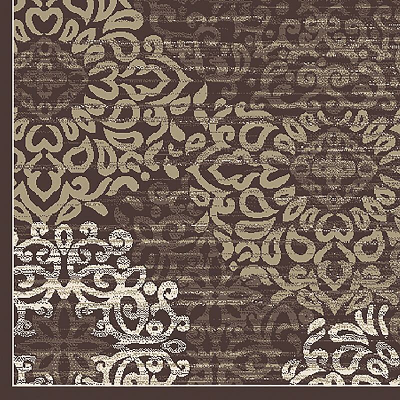 Admire Home Living Plaza Modern Abstract Damask Pattern Area Rug