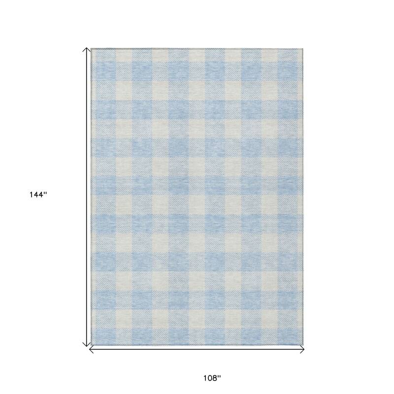 HomeRoots Plaid Transitional Rectangle Outdoor Rug