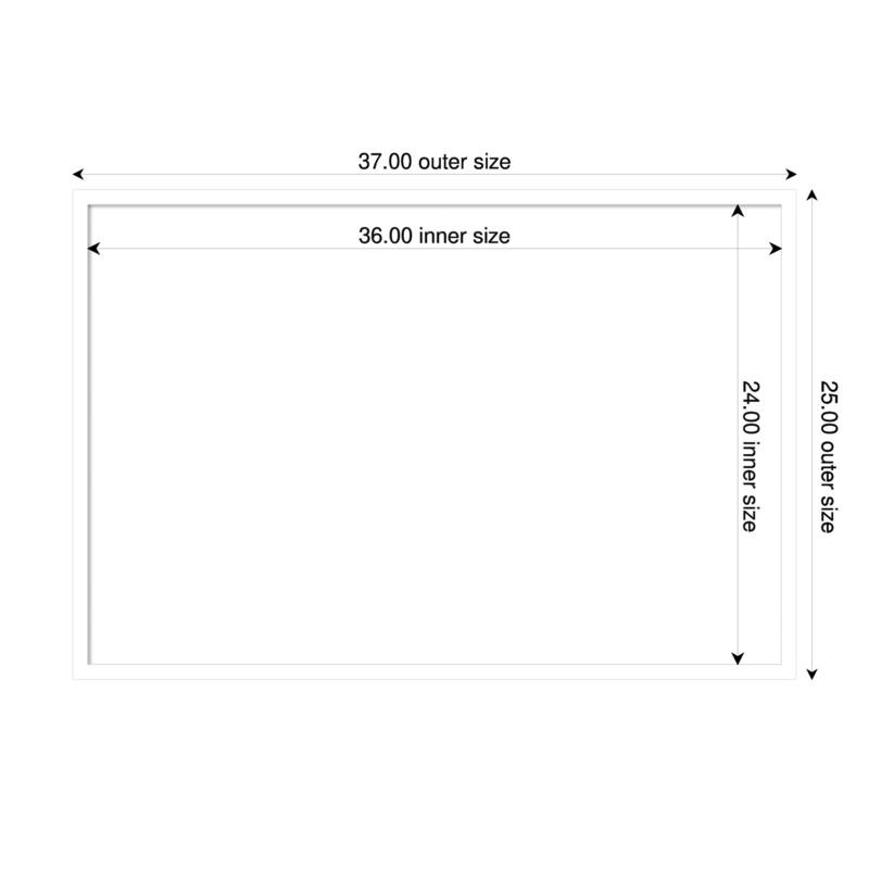 Amanti Art Svelte Clay Grey Framed Dry Erase Magnetic Board - 37 x 25 in - Svelte White