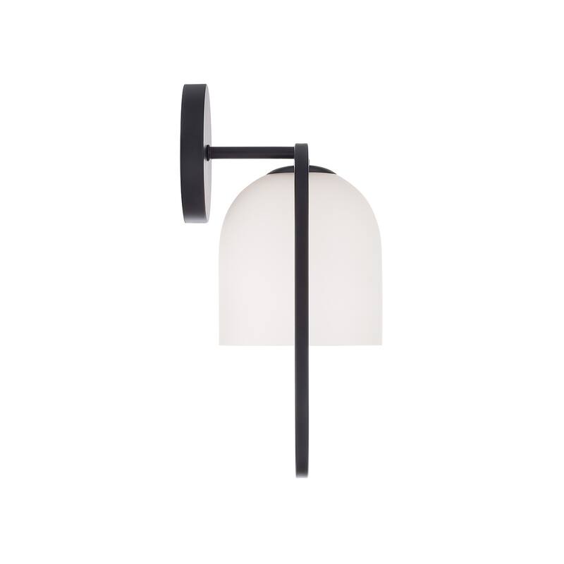 7.5" W X 14" H 1-Light Capsule Sconce with Soft White Glass - 7.75"W x 14"H x 7"E