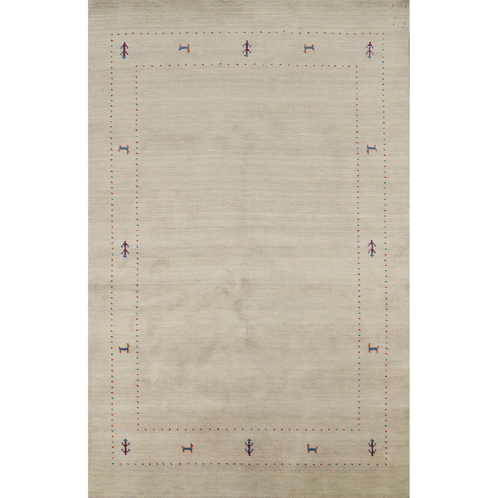 Tribal Gabbeh Oriental Area Rug Handmade Modern Wool Carpet - 5'4"x 7'5"