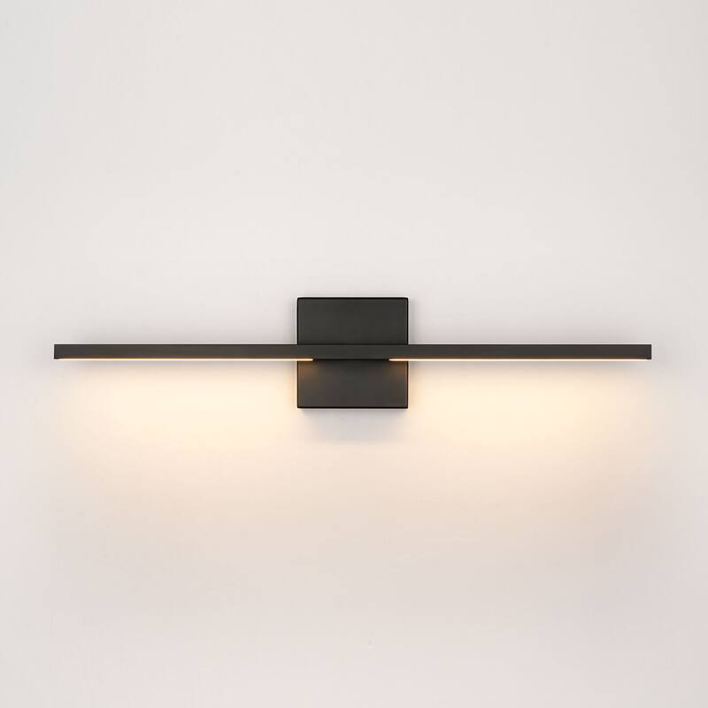 1-Light 23.8 in. Black Modern Simple Linear Dimmable Integrated LED Bathroom Vanity Light - 23.8 in. W x 4.52 in. H x 3.34 in. D