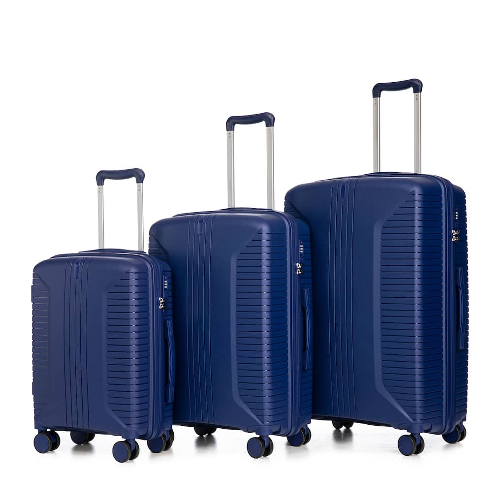 3-Piece, Modern Luggage Sets, Multi-functional Luggage with Spinner Spinner and Combination Lock, for Boarding Travel, Blue