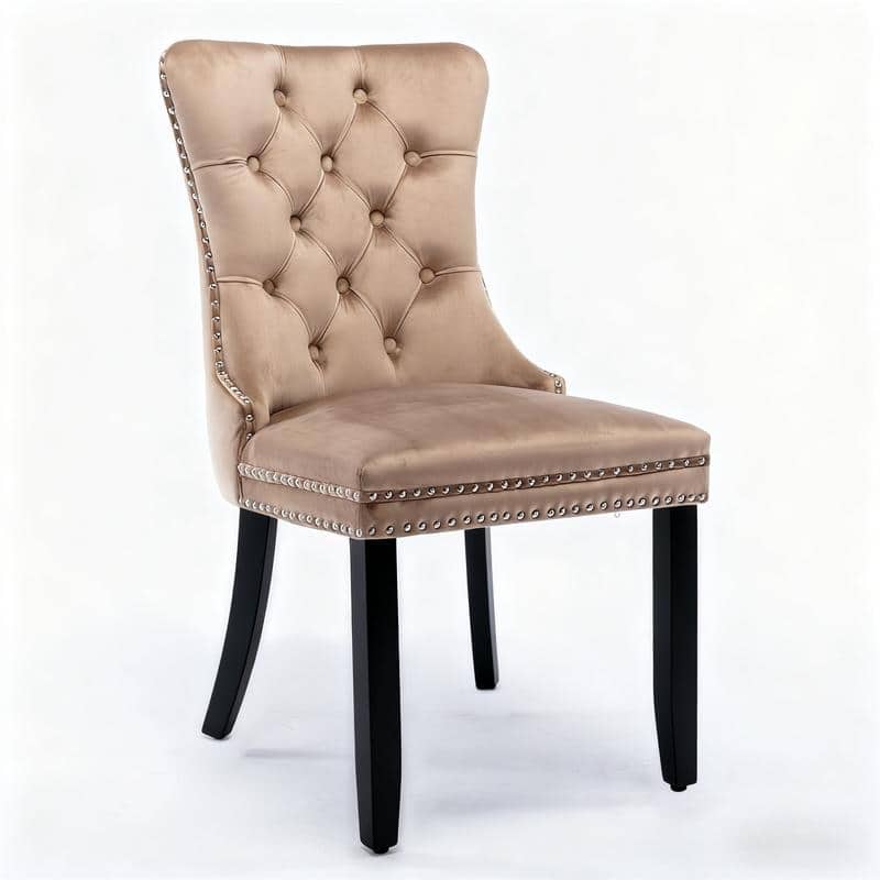 Solid Wood Velvet Upholstered Dining Chair Set of 4