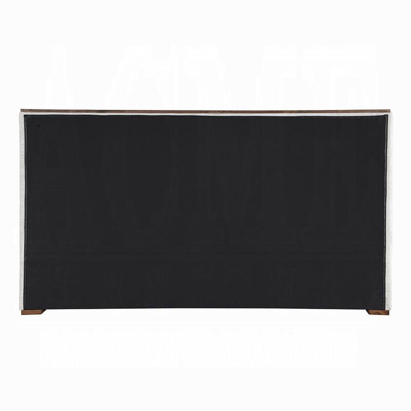 Orion Queen Bed with Low Profile Footboard, Gray Fabric Upholstered