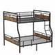 preview thumbnail 10 of 37, Metal Bunk Bed with Safety Guardrail Ladder and 8.1" Under Bed Storage, Vintage Wood and Gold Painting Detachable Bunk Bed