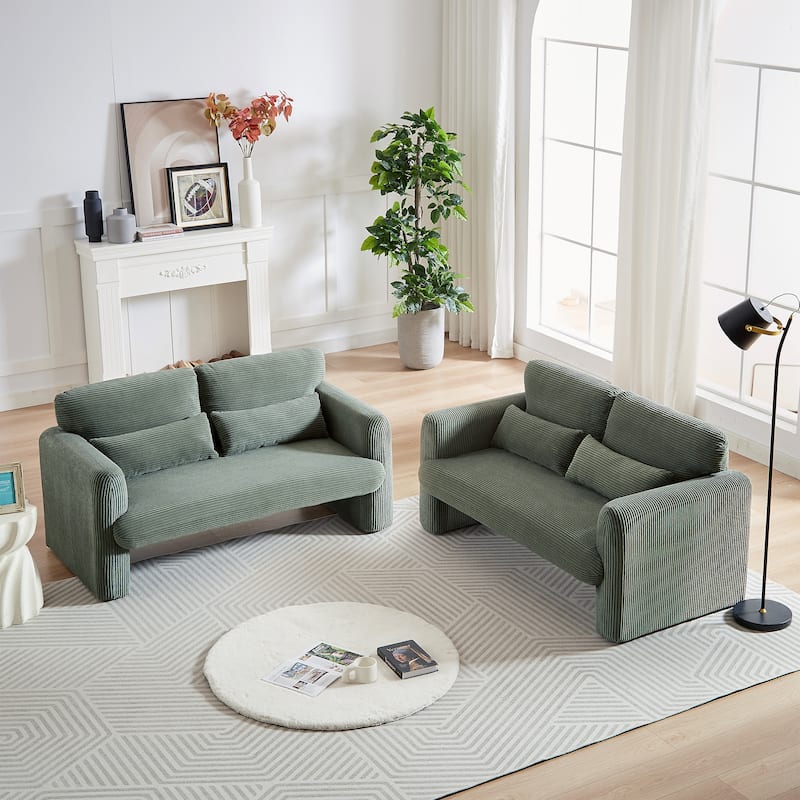 GDFStudio - Emiliano Sofa Set in Premium Corduroy with Elegant Design and Superior Comfort