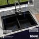 preview thumbnail 66 of 67, Karran Drop-in Quartz 33 in. Double Bowl 50/50 Kitchen Sink Kit