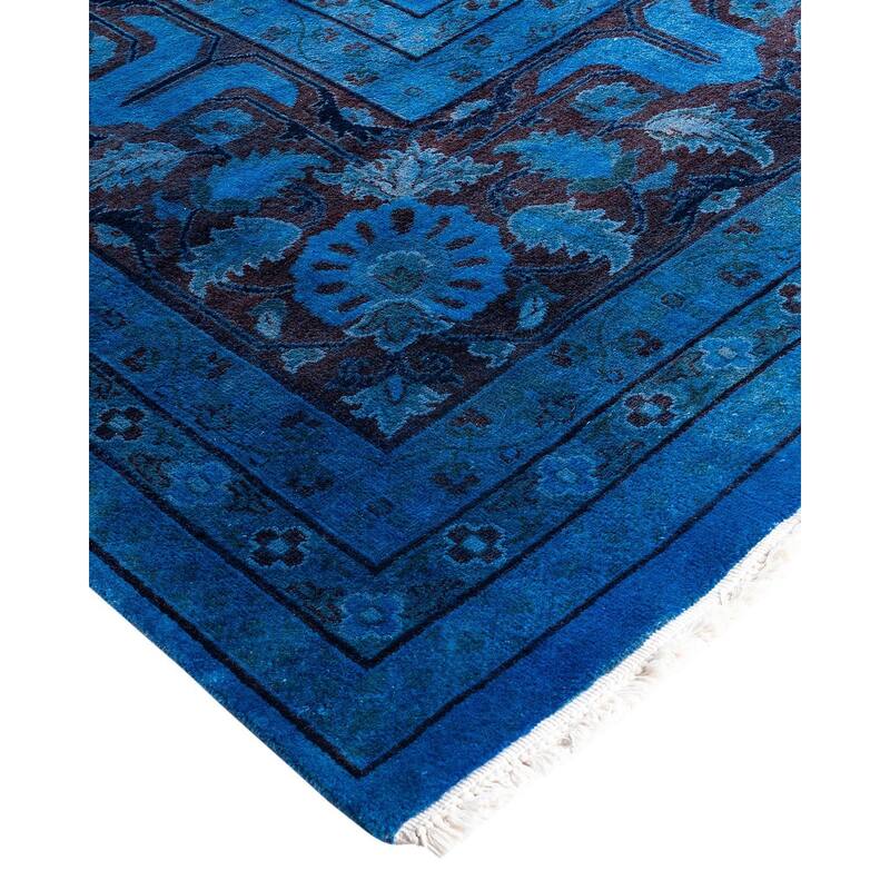 Fine Vibrance One-of-a-Kind Hand-Knotted Area Rug - Blue, 8' 10" x 12' 1" - 8' 10" x 12' 1"