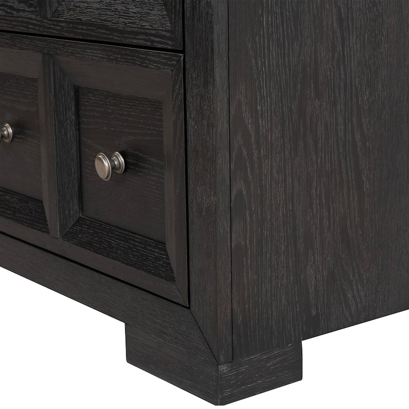 Furniture of America Durem Modern Classic Wood 2-Drawer Oversized Nightstand with USB Ports