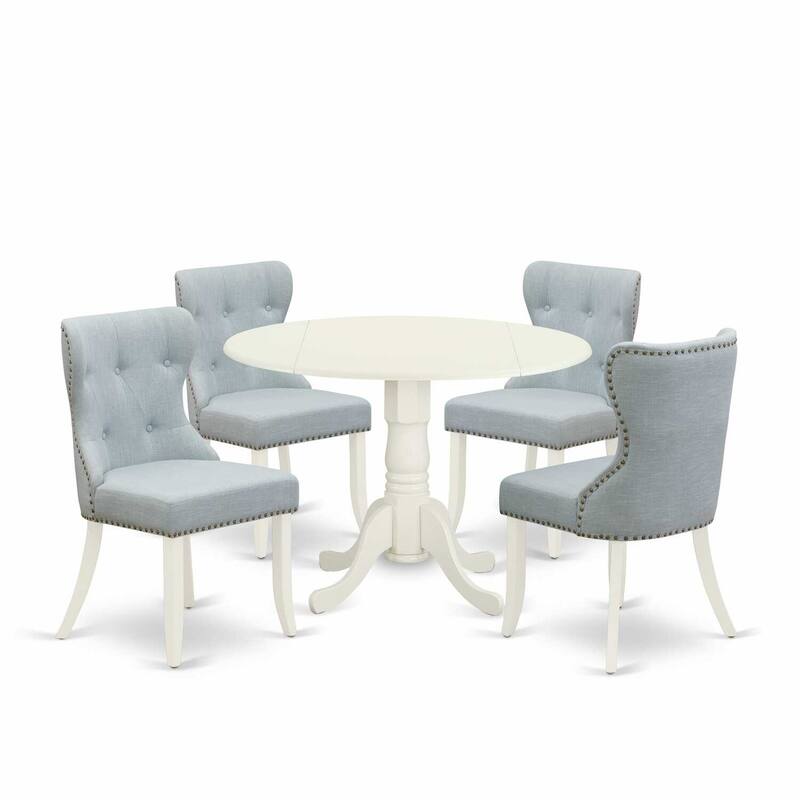 HomeStock 5-Piece Buttermilk & Cherry Finish Solid Wood Top Dining table with 4 Chairs with Lattice Back