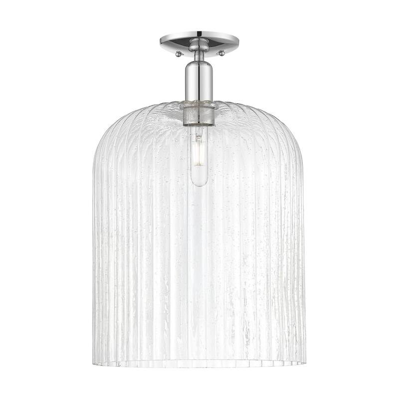 Innovations Lighting 716-1C-19-12 Bridal Veil Semi-Flush Bridal Veil - Polished Chrome / Seedy
