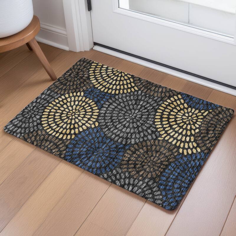 Machine Washable Indoor/ Outdoor Casual Ric Chantille Rug