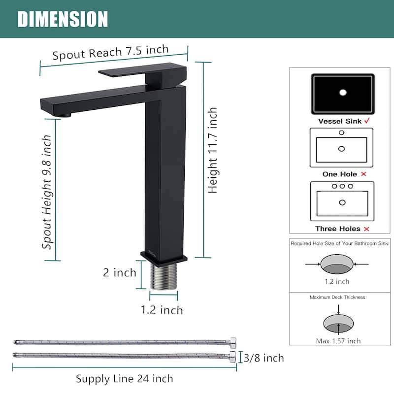 Single Handle Bathroom Sink Faucet with Sink Drain